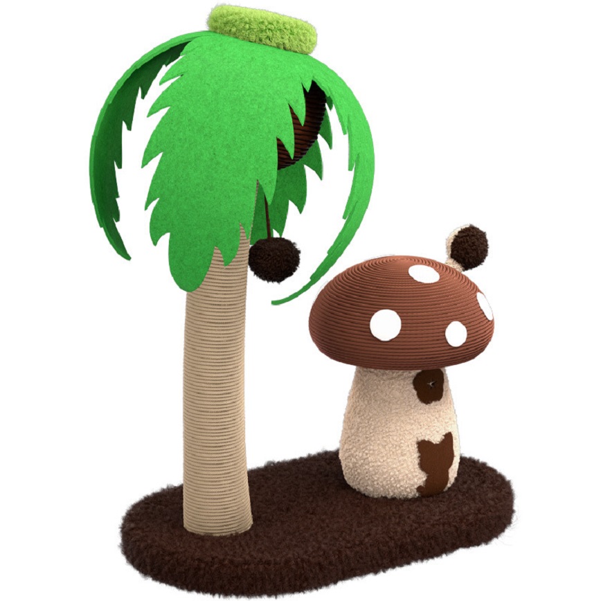 貓抓板 貓爬架 劍麻貓抓柱貓爬架 玩具嚴選 彩色/椰樹蘑菇屋 (款式/顏色隨機發貨)