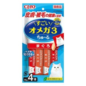 CIAO-貓零食-日本肉泥餐包-1000億個乳酸菌-皮膚毛髮健康配慮-金槍魚-14g-4本入-CIAO-INABA-貓零食-寵物用品速遞