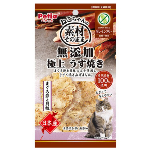 Petio-無穀物貓小食-日本產無添加-極上燒吞拿魚節-扇貝薄片-牛磺酸-鐵-DHA-3g-90602901-Petio-寵物用品速遞