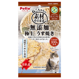 Petio-無穀物貓小食-日本產無添加-極上燒減鹽沙甸魚仔-扇貝薄片-牛磺酸-3g-90602903-Petio-寵物用品速遞