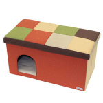 necoco 兩⽤貓屋 橙色格仔 加長型 (91601993) 貓咪日常用品 寵物床墊 貓床墊 寵物用品速遞