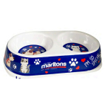 marltons 高級科學瓷寵物食物碗 孖碗款 22.5cm x 11.5cm x 4.5cm (53170C) 貓犬用日常用品 飲食用具 寵物用品速遞