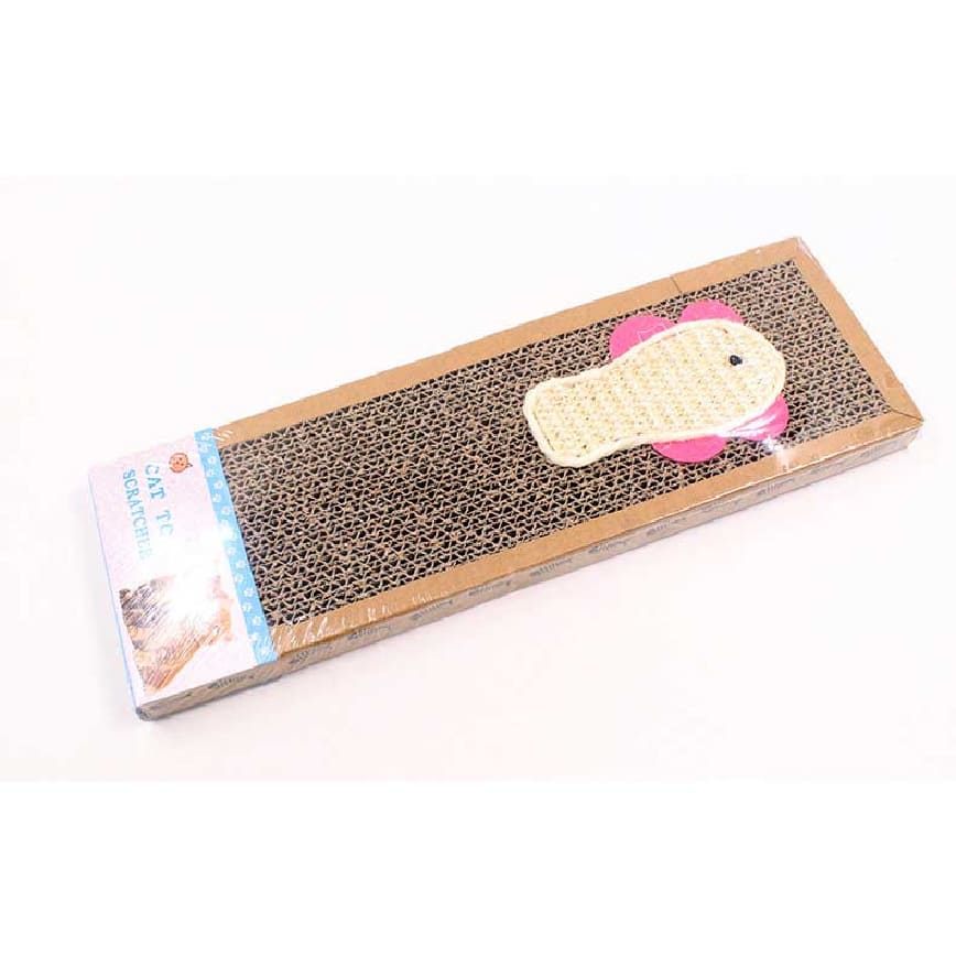 Hello DOG HelloDOG 玩具嚴選 瓦楞紙貓抓板 長方形魚骨邊緣 大號 (45x22x3.5cm)