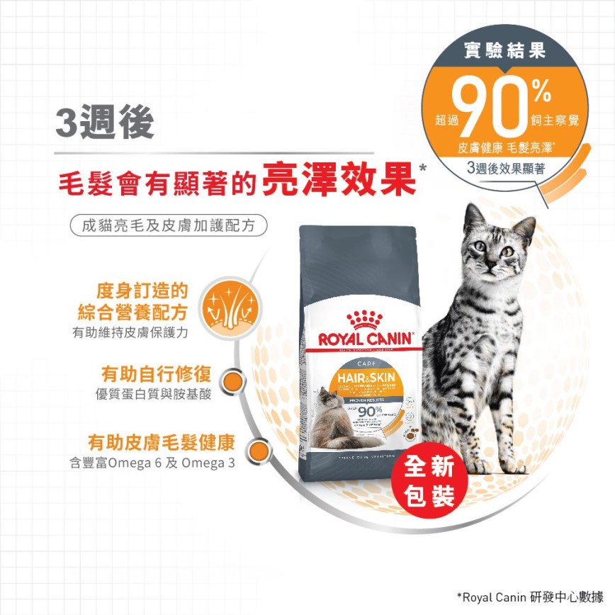 Royal Canin 貓糧 法國皇家貓糧 加護系列 皮膚敏感及美毛配方 HS33 4kg ( 2526040012) (圖片5)