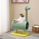 劍麻貓抓柱貓爬架 綠色小恐龍 1個 貓咪玩具 貓抓板 貓爬架 寵物用品速遞