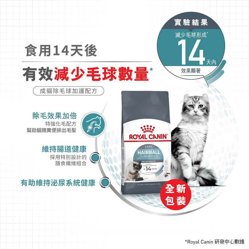 Royal Canin 貓糧 法國皇家貓糧 加護系列 成貓去毛球配方 ITH34 10kg (2534100012) (圖片4)