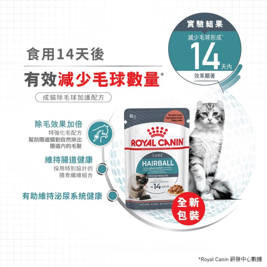 Royal Canin 貓糧 法國皇家貓糧 加護系列 成貓去毛球配方 ITH34 4kg (2534040012) (圖片5)