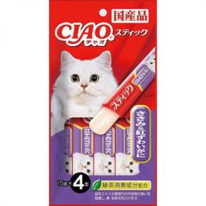 INABA-CIAO-日本CIAO啫喱滋味棒-ささみ-紅ずわいがに-雞肉女王蟹味-60g-紫令-4SC-85-TSC-124-CIAO-INABA-寵物用品速遞