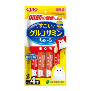 貓小食-CIAO-貓零食-日本肉泥餐包-驚人的氨基葡萄糖-關節健康-14g-4本入-SC-434-CIAO-INABA-貓零食-寵物用品速遞