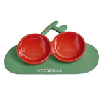 VETRESKA-⾞厘⼦造型陶瓷雙碗-vk12636-飲食用具-寵物用品速遞