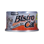 SEEDS   貓罐頭   Bistro機能鮪魚銀罐  ⽩身鮪⿂+蟹⾁+膽鹼  80g  (bc02) 貓罐頭 貓濕糧 SEEDS 寵物用品速遞