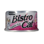 SEEDS   貓罐頭   Bistro機能鮪魚銀罐  ⽩身鮪⿂+⽜⾁+Oligo  80g  (bc07) 貓罐頭 貓濕糧 SEEDS 寵物用品速遞