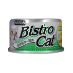SEEDS   貓罐頭   Bistro機能鮪魚銀罐  ⽩身鮪⿂+雞⾁+膽鹼  80g  (bc08) 貓罐頭 貓濕糧 SEEDS 寵物用品速遞