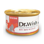 SEEDS 貓罐頭 Dr Wish營養慕絲 雞⾁+鮪⿂+維他命B群 85g (dw03s) 貓罐頭 貓濕糧 SEEDS 寵物用品速遞
