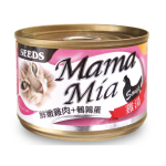 SEEDS   貓罐頭   Mamamia機能雞湯罐   鮮嫩雞⾁+鵪鶉蛋+維他命B群    170g  (ma02) 貓罐頭 貓濕糧 SEEDS 寵物用品速遞