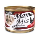 SEEDS   貓罐頭   Mamamia機能雞湯罐   鮮嫩雞⾁+⽜⾁+⽜磺酸    170g  (ma03) 貓罐頭 貓濕糧 SEEDS 寵物用品速遞