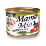 SEEDS   貓罐頭   Mamamia機能雞湯罐   鮮嫩雞⾁+⼩⿆草+纖維素    170g  (ma05) 貓罐頭 貓濕糧 SEEDS 寵物用品速遞