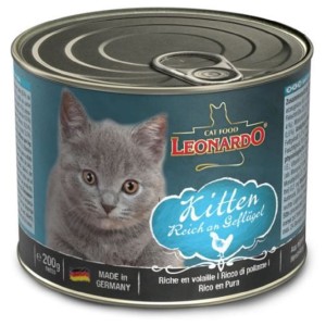 貓罐頭-貓濕糧-Leonardo-天然主食貓罐頭-幼貓配方-200g-Leonardo-寵物用品速遞