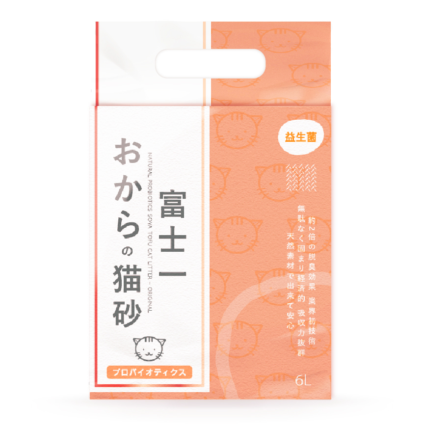 豆腐貓砂 富士一 天然極簡功能款 3.0益生菌原味 6L 豆腐貓砂 - 原裝行貨