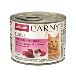 貓罐頭-貓濕糧-Animonda-Carny-無穀物成貓主食罐-牛-火雞-蝦-200g-90402420-Animonda-寵物用品速遞