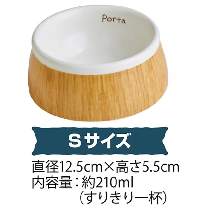 Petio Porta 犬用餐具木紋陶瓷餐碗 S (W26508) (圖片3)