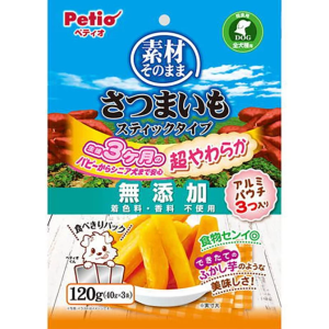 狗小食-Petio-狗零食-天然原味-無添加超柔軟香甜高纖甘薯條-120g-90503153-Petio-寵物用品速遞
