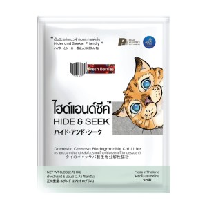 貓砂-HIDE-SEEK-泰國天然木薯環保生物降解貓砂-鮮莓味-6L-植物貓砂-寵物用品速遞