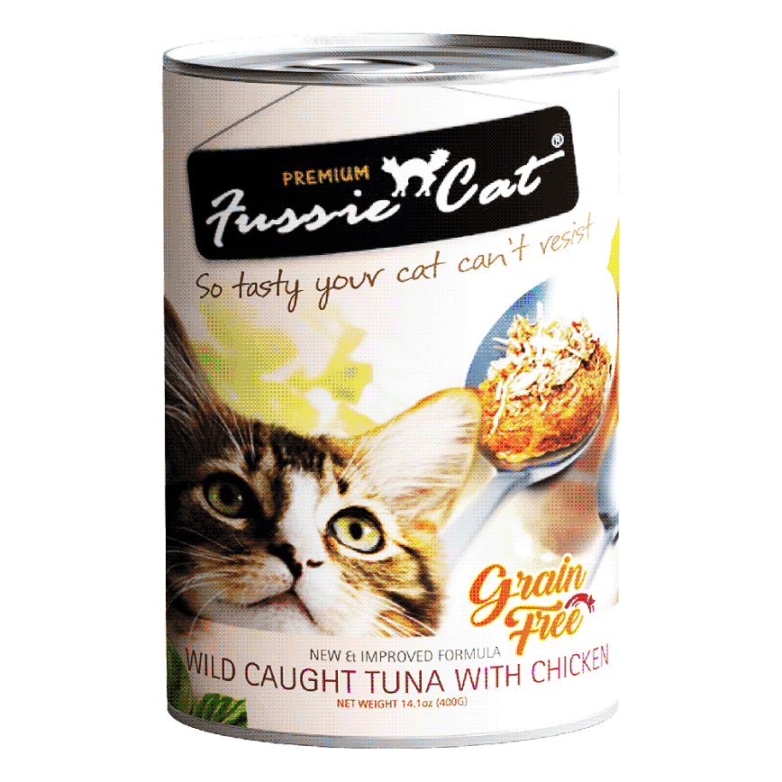 Fussie Cat Fussie Cat 貓罐頭 無穀物吞拿魚+雞肉 400g (FU-4TCC)