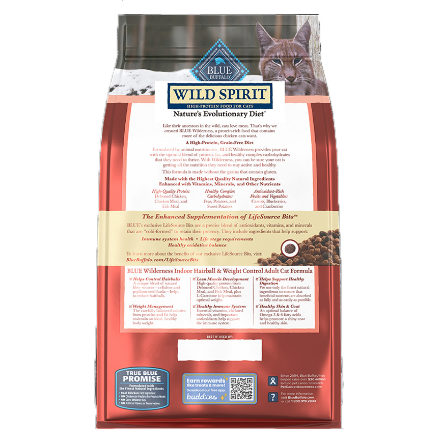 BLUE BUFFALO 貓糧 成貓室內貓 去毛球及體重控制 雞肉配方 5lb (800650) (圖片3)