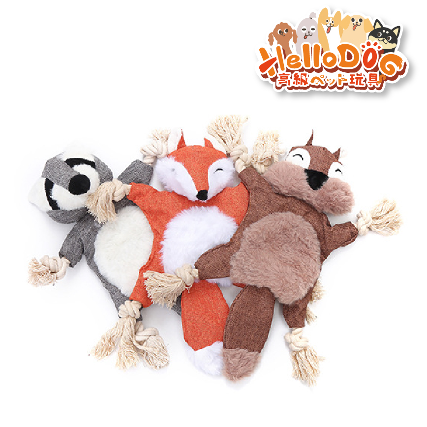 HelloDOG 玩具嚴選 狗狗拉扯毛絨動物朋友 1件 (隨機款) (圖片4)