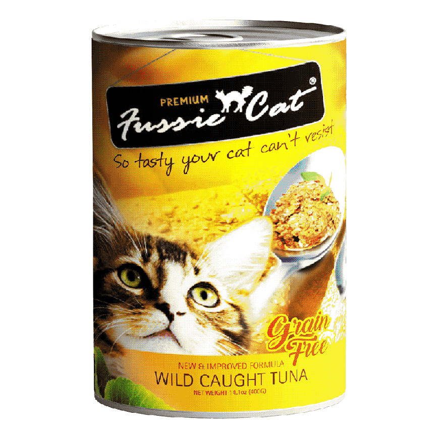 Fussie Cat Fussie Cat 貓罐頭 無穀物野生純吞拿魚 400g (橙黃) (FU-4TU)