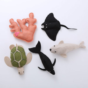 貓咪玩具-海洋動物系列帆布毛絨貓玩具-1個-隨機款-其他-寵物用品速遞