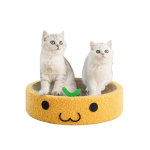 HelloDOG 玩具嚴選 貓玩具 瓦楞紙貓窩 可愛大眼咪咀 橙色 1個 [約41cm x 10cm] 貓玩具 貓抓板 貓爬架 寵物用品速遞