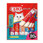 CIAO 貓零食 日本啫喱果凍棒 三文魚鰹魚混合海鮮味 15g 20條裝 貓小食 CIAO INABA 貓零食 寵物用品速遞