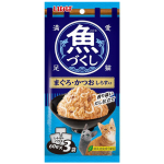 CIAO 袋裝貓濕糧 日本 INABA 魚盛 吞拿魚+鰹魚+白飯魚 60g×3袋 (TCR-172) 貓罐頭 貓濕糧 CIAO INABA 寵物用品速遞