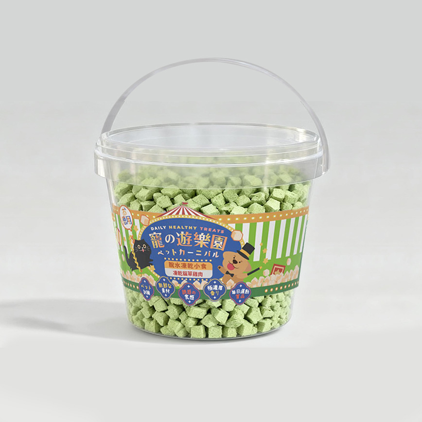 富士一 寵之遊樂園 凍乾 貓零食 去毛球貓草雞肉粒 桶裝 150g