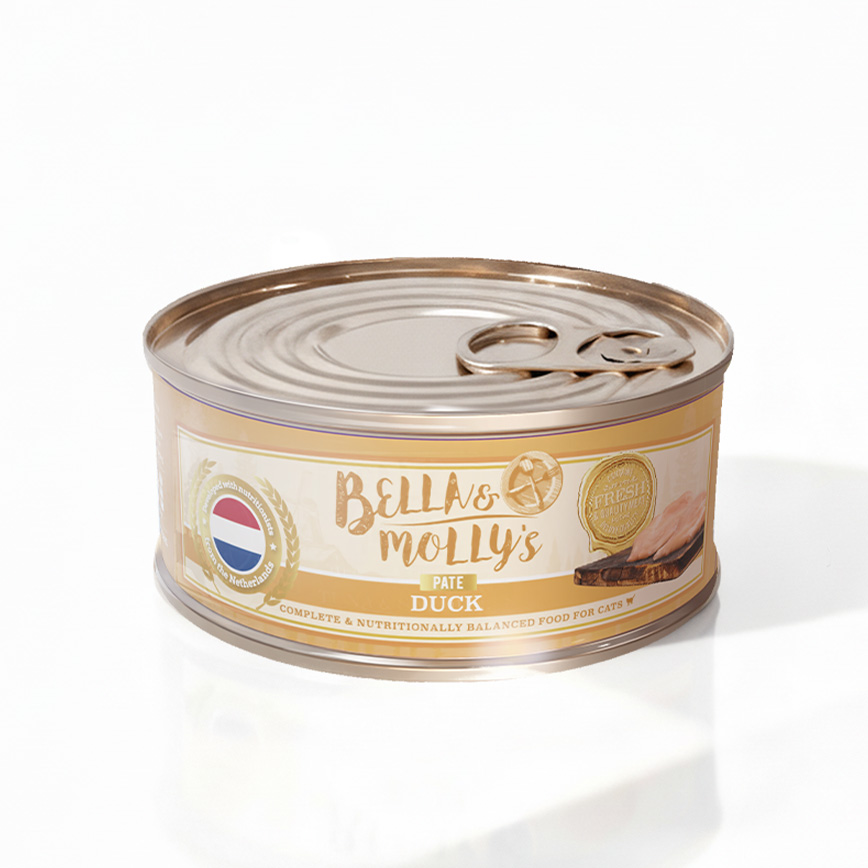 Bella Mollys Bella & Molly's 荷蘭罐 貓罐頭 AAFCO 主食罐 低敏配方 鴨肉肉醬 156g