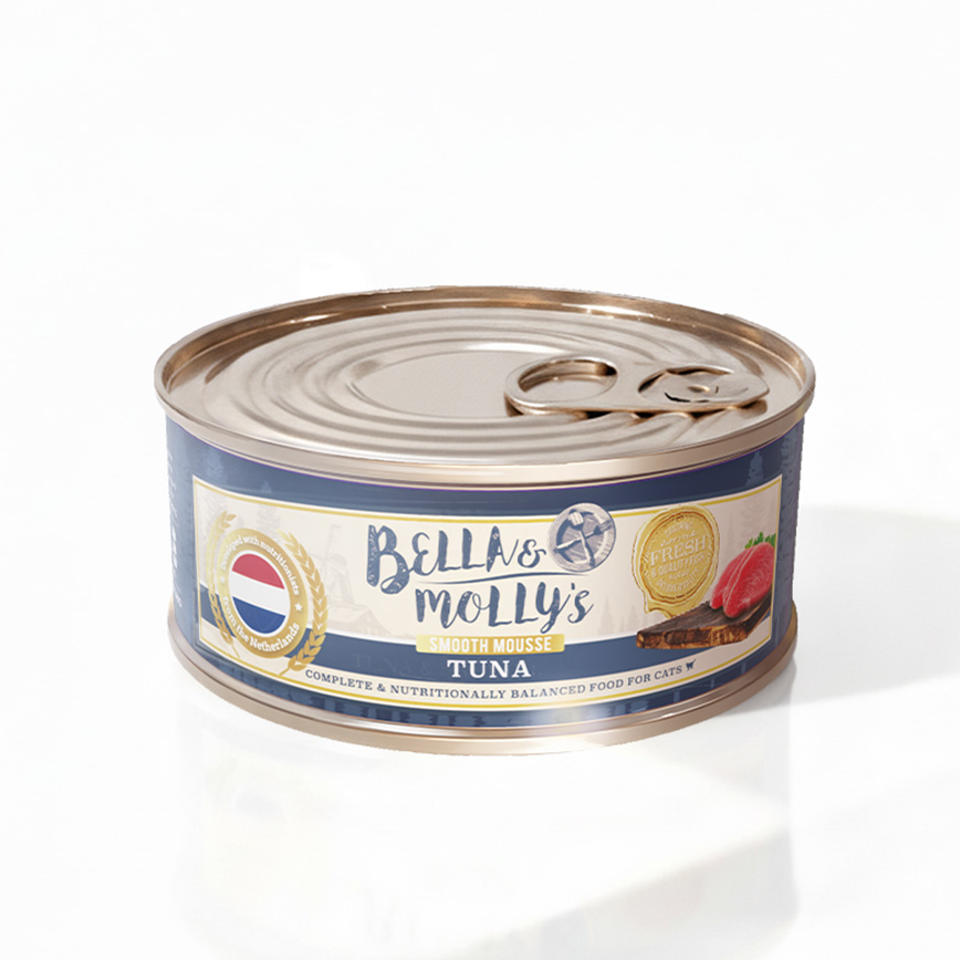 Bella Mollys Bella & Molly's 荷蘭罐 貓罐頭 AAFCO 主食罐 提升免疫力 吞拿魚慕絲 156g