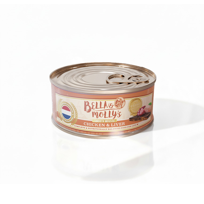 Bella & Molly's Bella & Molly's 荷蘭罐 貓罐頭 AAFCO 主食罐 護眼配方 雞肉及雞肝慕絲 40g - 限時試食價