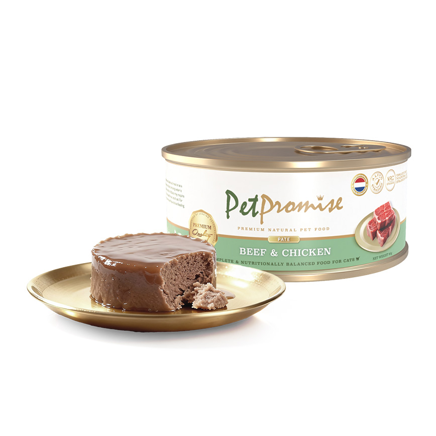Pet Promise Pet Promise 貓罐頭 荷蘭罐 AAFCO 主食罐 牛肉及雞肉肉醬 80g - 限時試食價