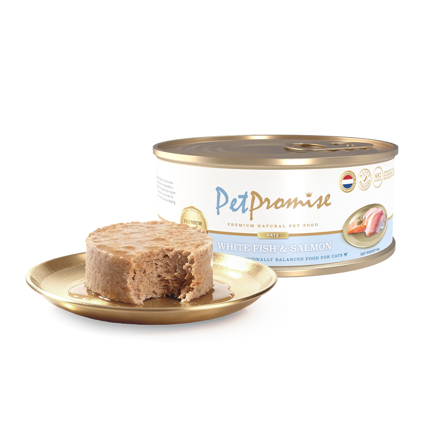 Pet Promise Pet Promise 貓罐頭 荷蘭罐 AAFCO 主食罐 白魚及三文魚肉醬 80g - 限時試食價