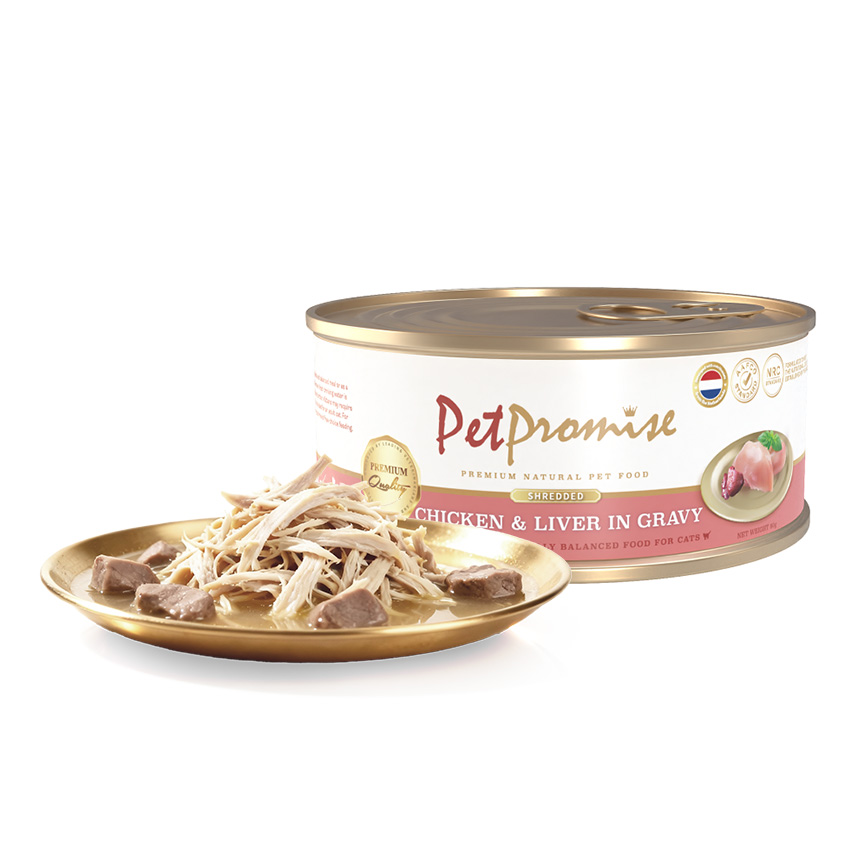 Pet Promise Pet Promise 貓罐頭 荷蘭罐 AAFCO 主食罐 雞絲及雞肝 80g - 限時試食價