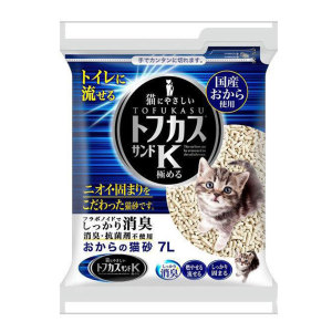 爽快-豆腐貓砂-日本爽快K豆腐貓砂-長條型-7L-藍-豆腐貓砂-豆乳貓砂-寵物用品速遞