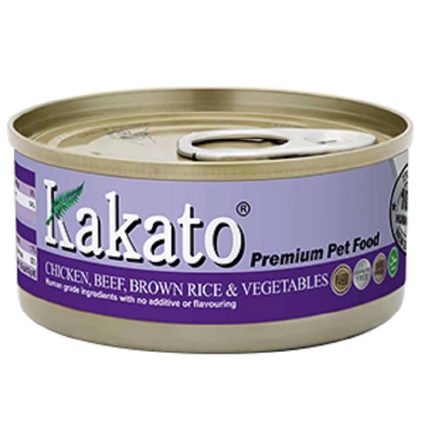 Kakato Canned Dog and Cat Food Chicken, Beef, Brown Rice with Vegetables 70g pet shop