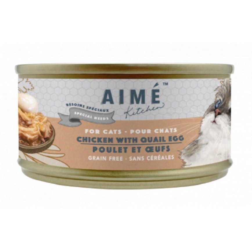 AIME Kitchen AIME Kitchen 貓罐頭 無穀物均衡貓罐 殿堂主食系列 頂級雞皇燴鵪鶉蛋配方 75g (TQA75-S)