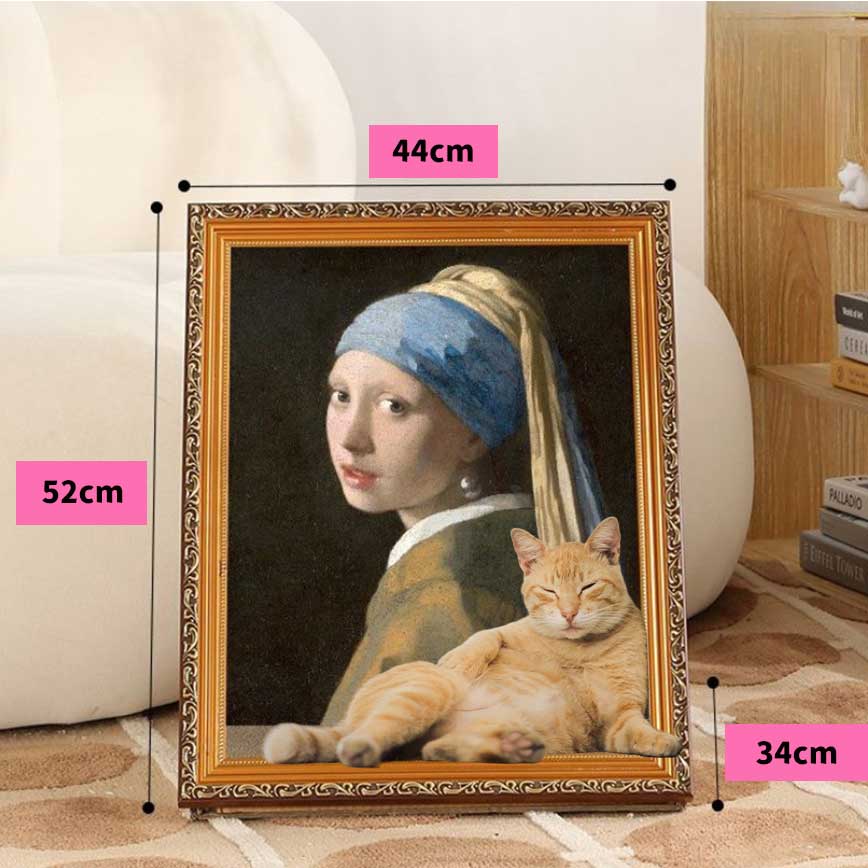 【富貴貓砂 水晶貓砂 換購品】貓抓板之名畫系列 貓玩具 珍珠耳環少女 1個