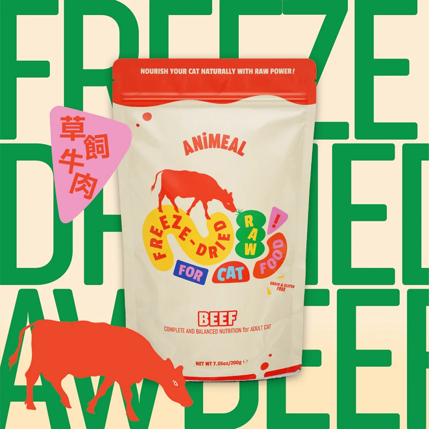 ANiMEAL ANiMEAL 成貓凍乾生肉主食糧 草飼牛肉 200g (RF-CAT-BEEF)
