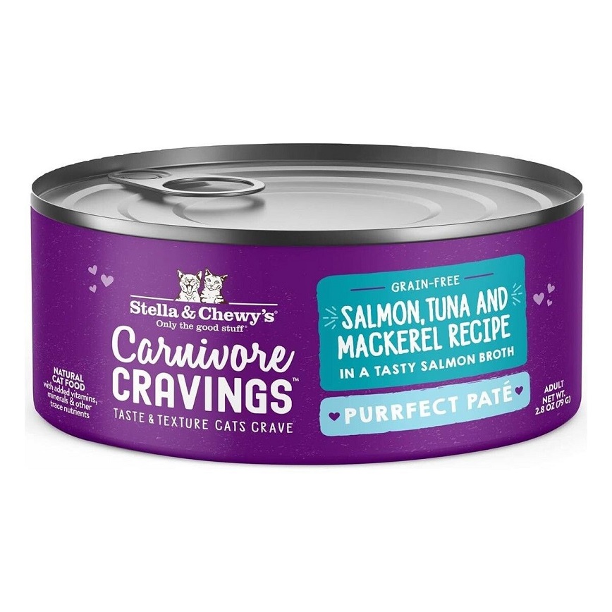 Stella and Chewy Stella & Chewy's 無穀物主食貓罐頭 滋味骨湯肉醬 成貓配方 三文魚+吞拿魚+鯖魚 2.8oz (PPC-STM-2.8)