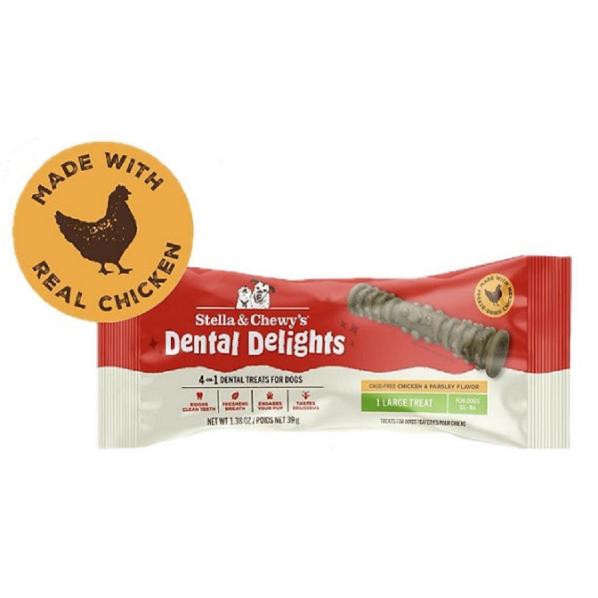 Stella and Chewy Stella & Chewy's 凍乾放養雞 4合1 趣味潔齒骨 1支 獨立包裝 大型犬用 1.38oz (DDT-SS-LG)