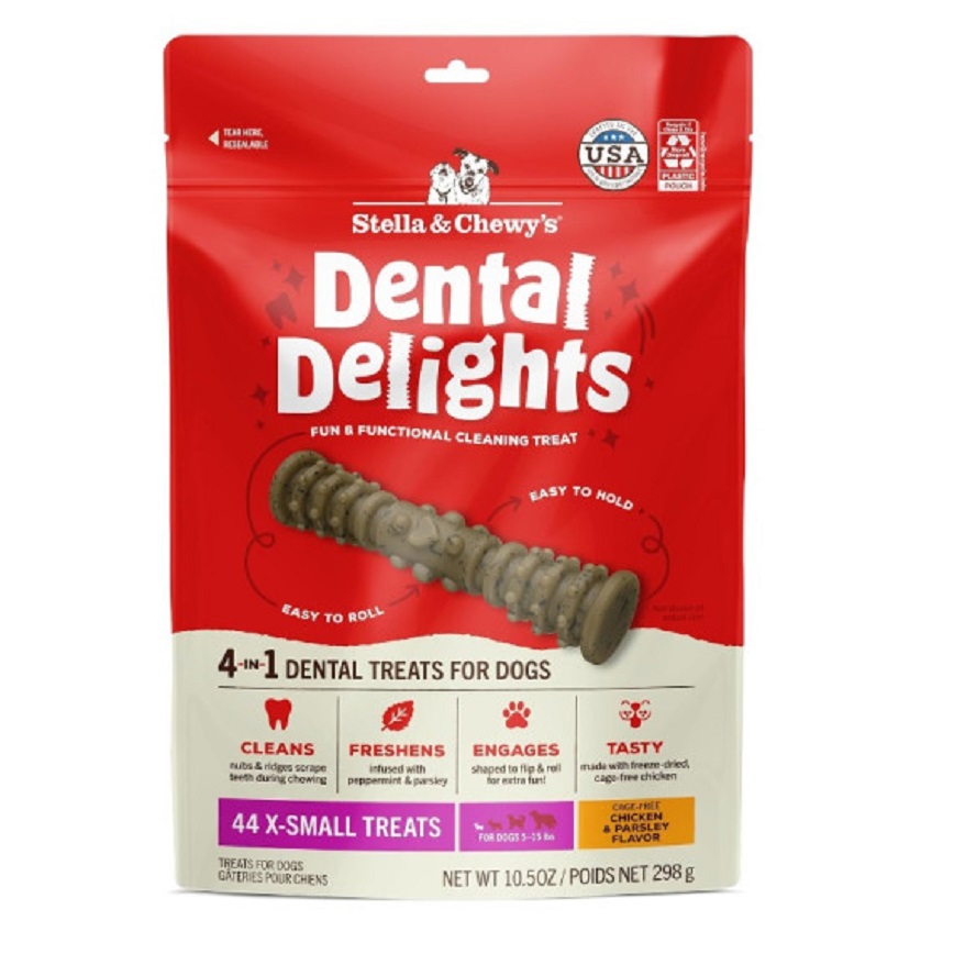 Stella and Chewy Stella & Chewy's 凍乾放養雞 4合1 趣味潔齒骨 44支 袋裝 超小型犬用 10.5oz (DDT-MB-XS)
